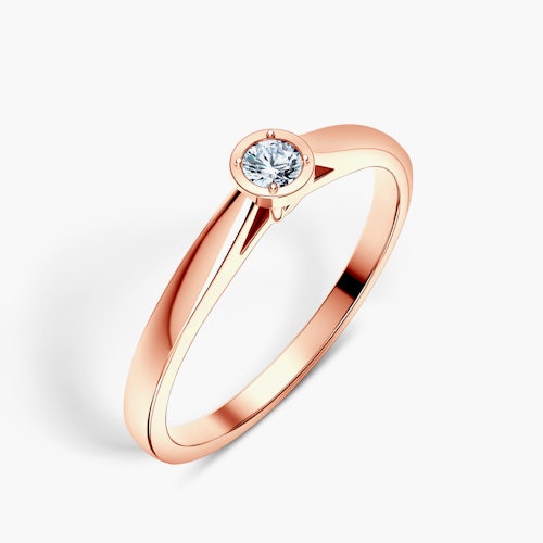 Pierścionek zaręczynowy SAVICKI: różowe złoto, diament